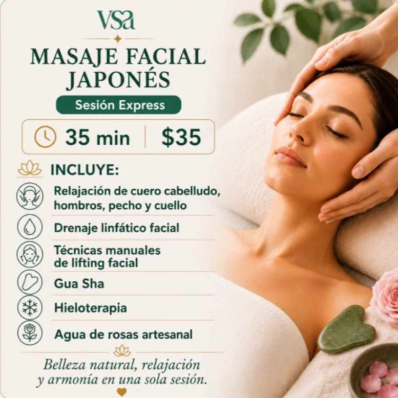 Masaje Facial Japonés — Sesión Express